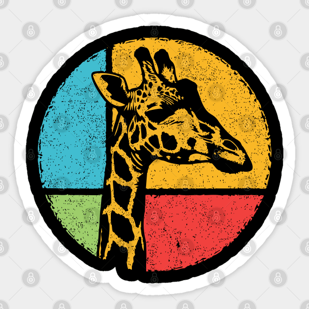 Retro Giraffe Head – Vintage Safari Wildlife Graphic Sticker by TuncGK